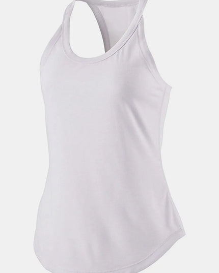 Scoop Neck Active Tank White