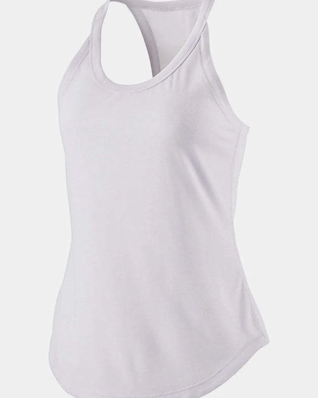 Scoop Neck Active Tank White