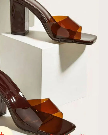 Square Toe Block Heels Sandals