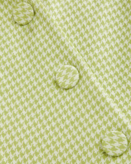 Gingham Button-Front A-Line Mini Dress