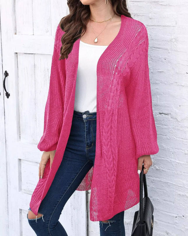 Open Front Long Sleeve Cardigan