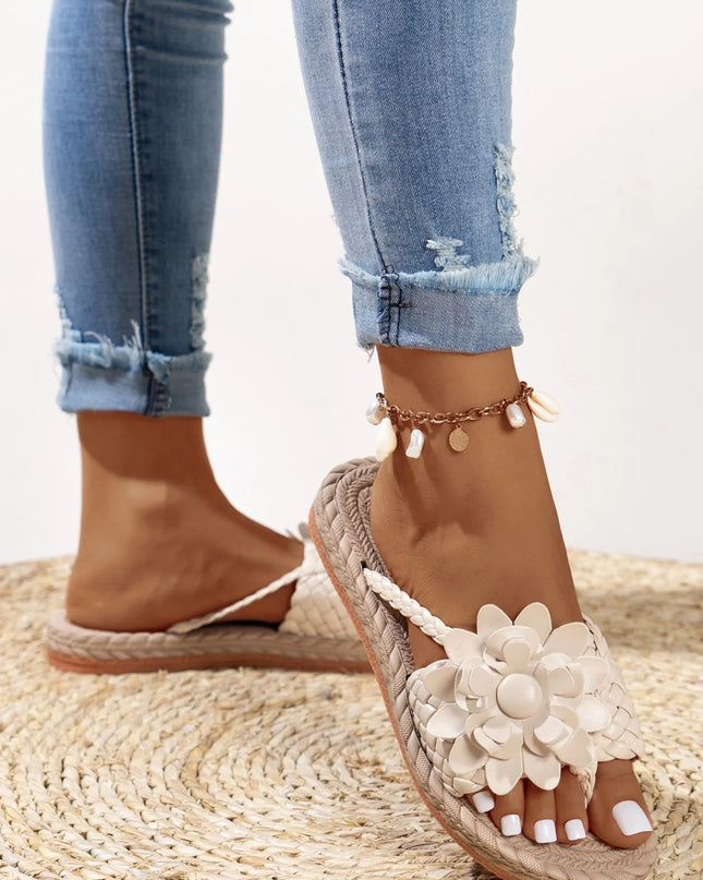 Floral Embellished Comfort Slide Sandals 