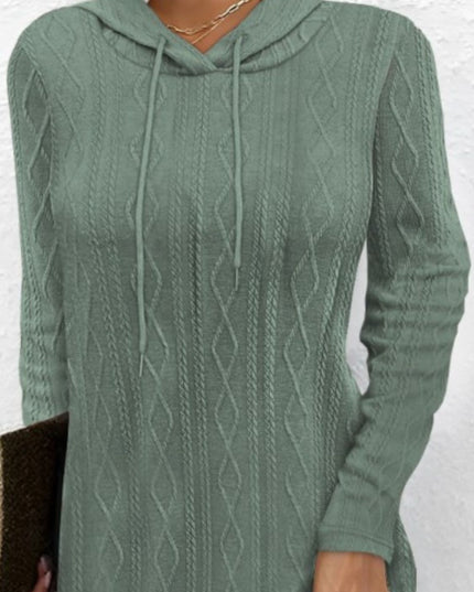 Drawstring Hooded Sweater Dress