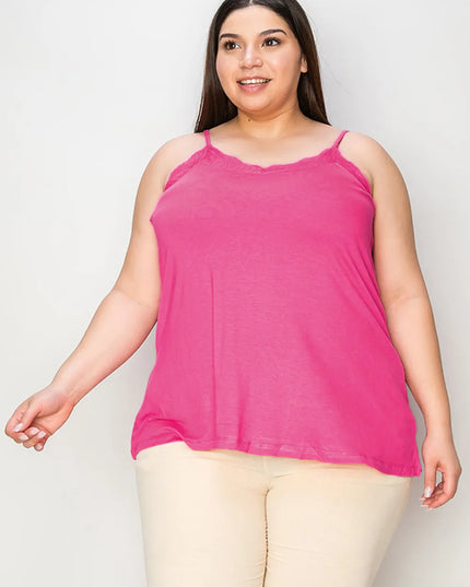 Basic Bae Full Size Lace Trim V-Neck Cami