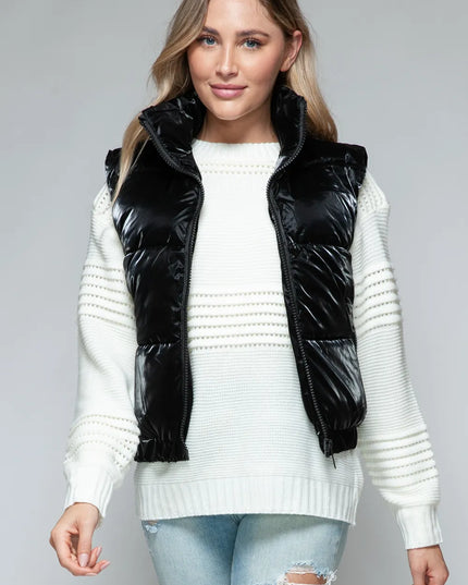 Snobbish Fine Fur Lining Quilted Vest Black
