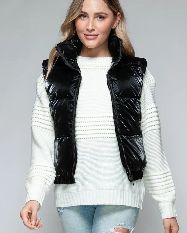 Snobbish Fine Fur Lining Quilted Vest Black