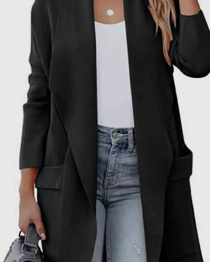 Open Front Dropped Shoulder Outerwear