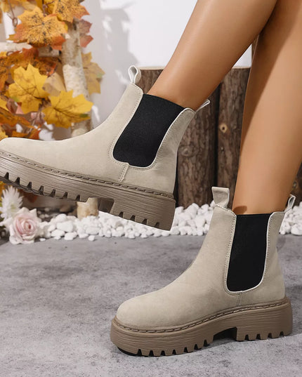 Round Toe Platform Boots
