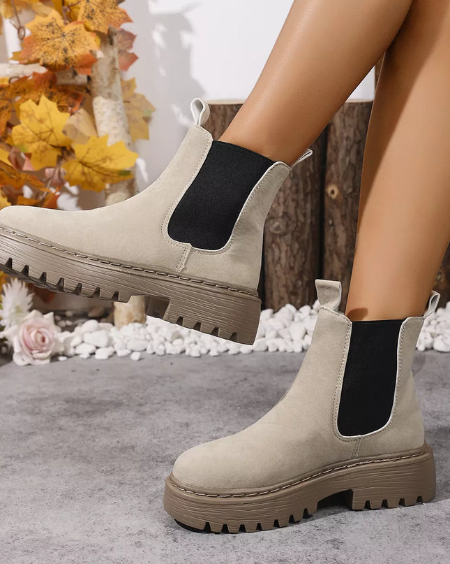 Round Toe Platform Boots