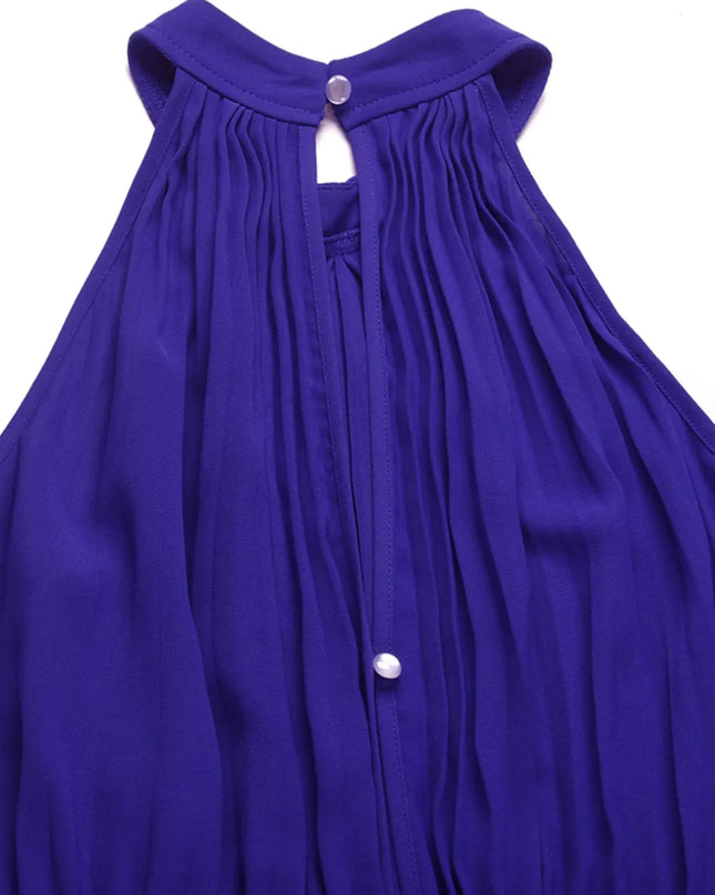 Cutout Tied Pleated Sleeveless Jumpsuit