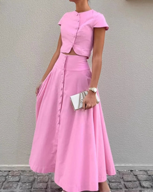 Short Sleeve Top and Skirt set