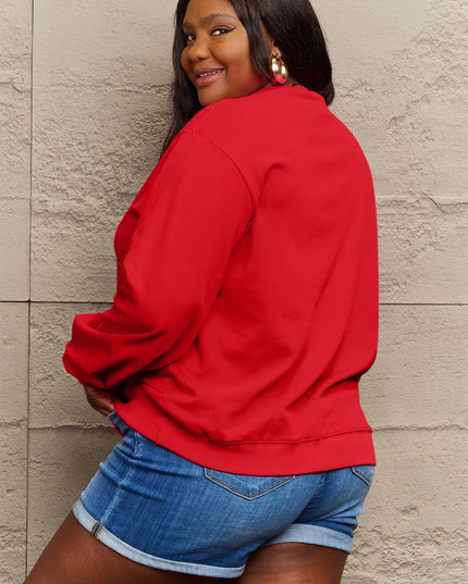 Simply Love Full Size WISHING FOR A SNOW DAY Round Neck Sweatshirt