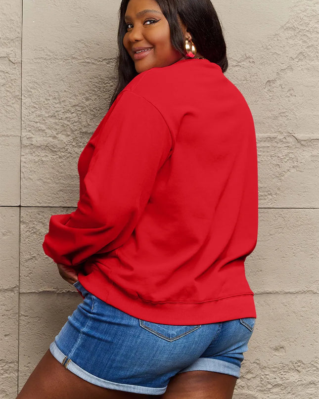 Simply Love Full Size WISHING FOR A SNOW DAY Round Neck Sweatshirt