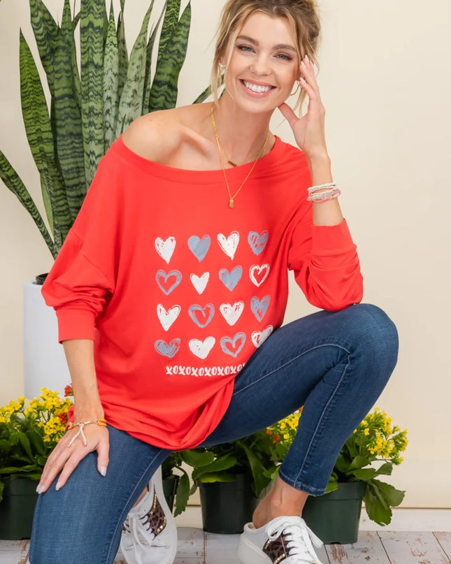 Celeste Full Size Heart Graphic Long Sleeve T-Shirt