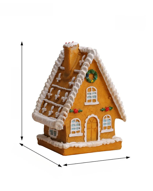 Christmas Resin Small House Micro Landscape Led Glowing House Christmas House Desktop Ornament Christmas Decoration T2-64b Model