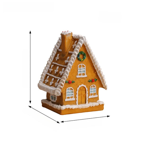 Christmas Resin Small House Micro Landscape Led Glowing House Christmas House Desktop Ornament Christmas Decoration T2-64b Model