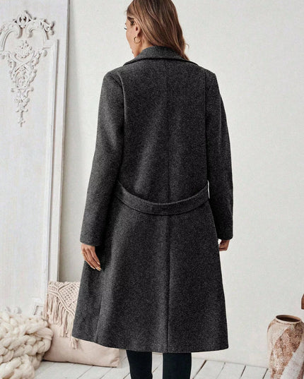 One Button Wool Blend Overcoat