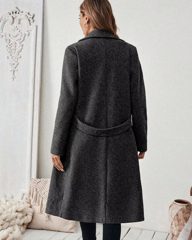 One Button Wool Blend Overcoat