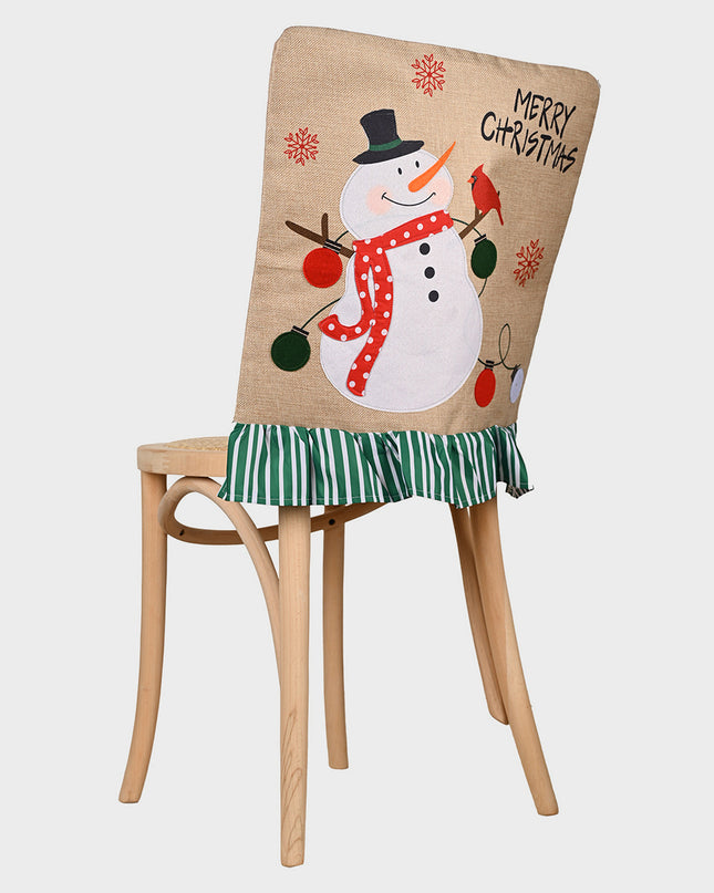 MERRY CHRISTMAS Chair Cover Dark Green One Size