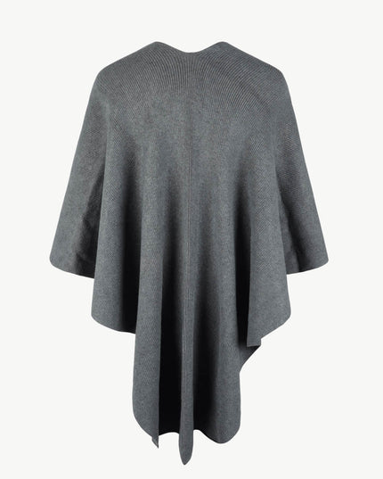 Surplice Neck Pom-Pom Trim Poncho