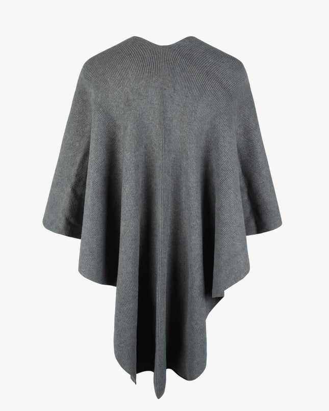 Surplice Neck Pom-Pom Trim Poncho