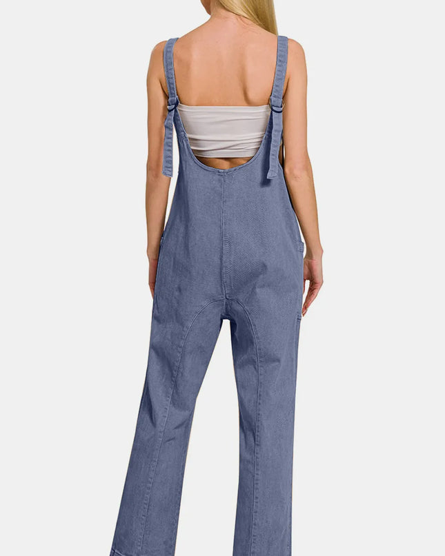 Zenana Pocketed Wide Strap Jumpsuit