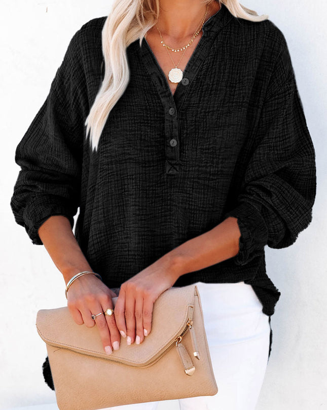 Buttoned Long Sleeve Blouse 
