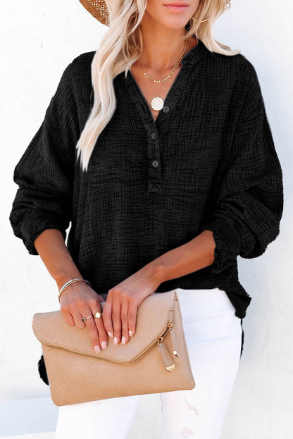 Buttoned Long Sleeve Blouse 