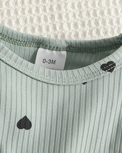 Children's Heart Print Dress & Headband Set