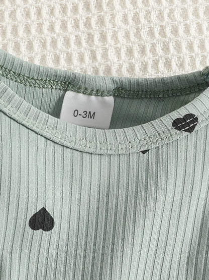 Children's Heart Print Dress & Headband Set