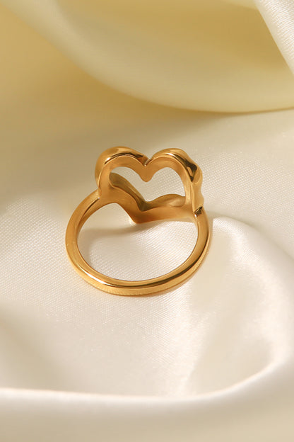 18K Gold Plated Heart-Shaped Ring 