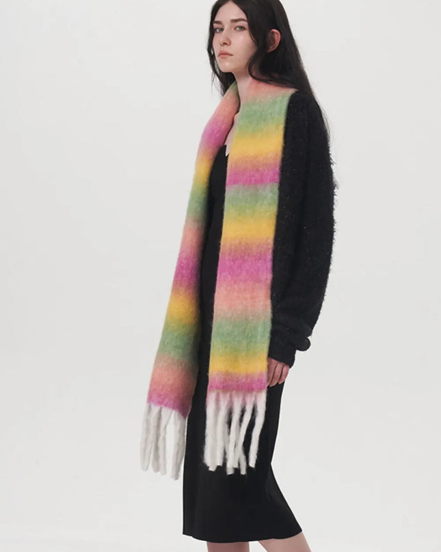 Fringe Gradient Thermal Scarf