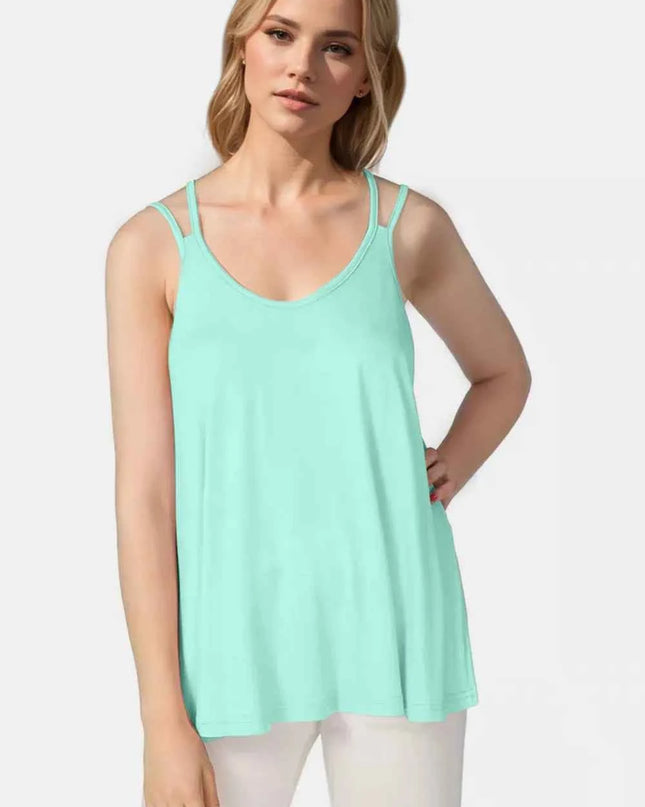 Basic Bae Bamboo Scoop Neck Double Spaghetti Straps Cami