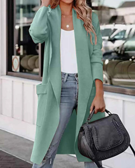 Open Front Dropped Shoulder Outerwear