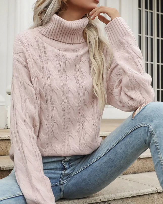 Cable Knit Turtleneck Sweater
