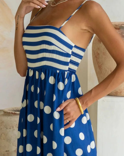 Polka Dot Square Neck Cami Dress