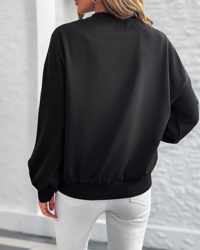 Heart Print Long Sleeve Sweatshirt