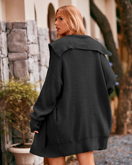 Dropped Shoulder Long Sleeve Cardigan