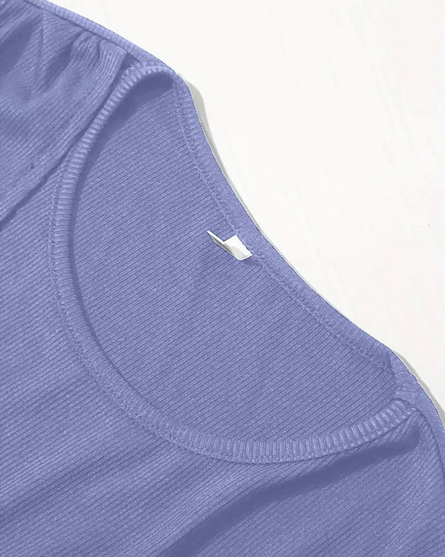 Side Tie Round Neck Tank and Pants Set