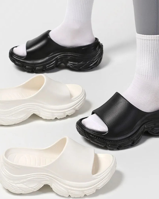 Open Toe Platform Slippers 