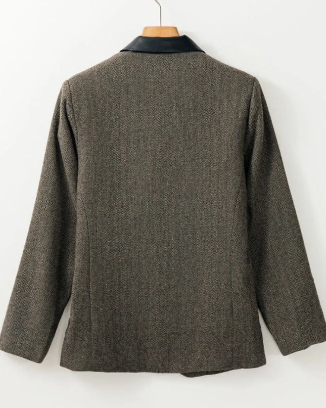 Pocketed Buttoned Long Sleeve Blazer