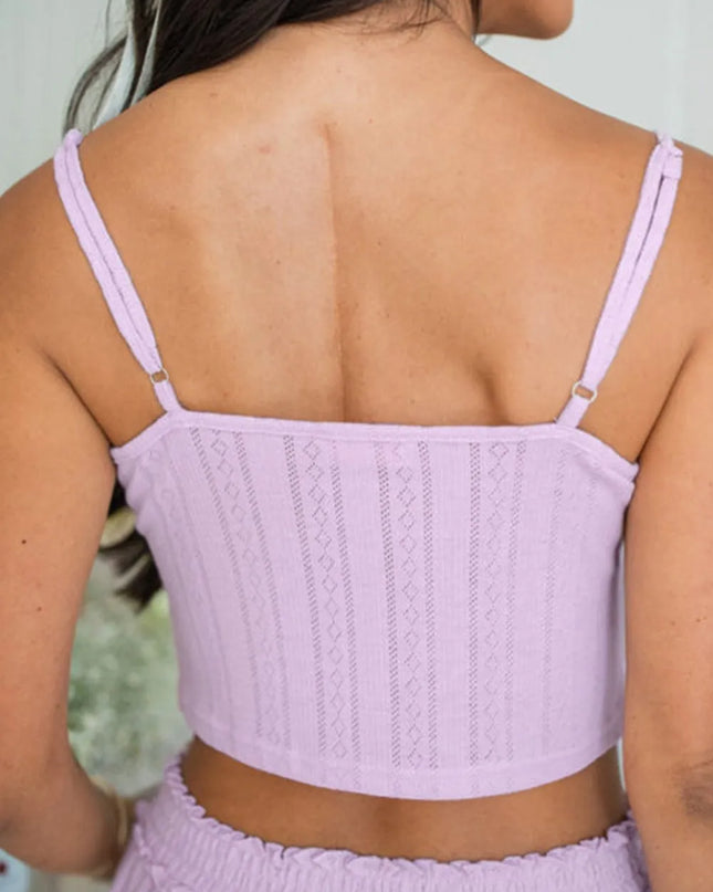 Button Down Cardigan, Cami and Shorts Set