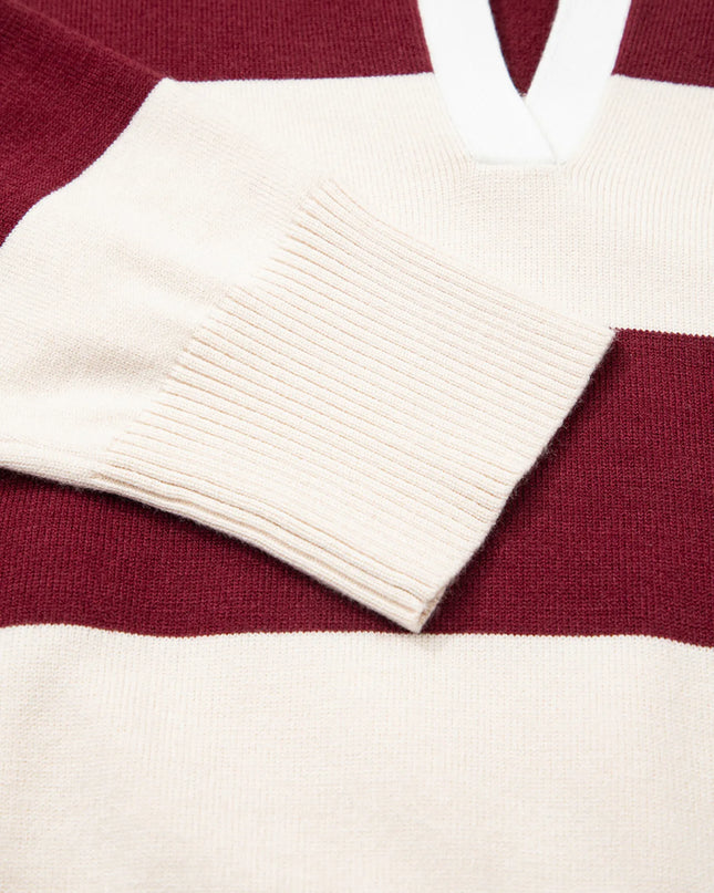 Color Block Long Sleeve Knit Top