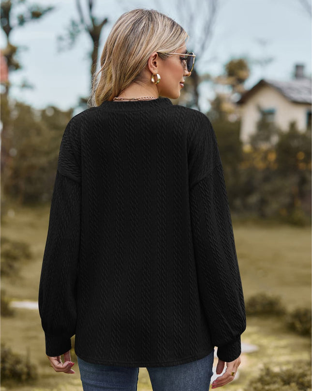 V-Neck Dropped Shoulder Blouse