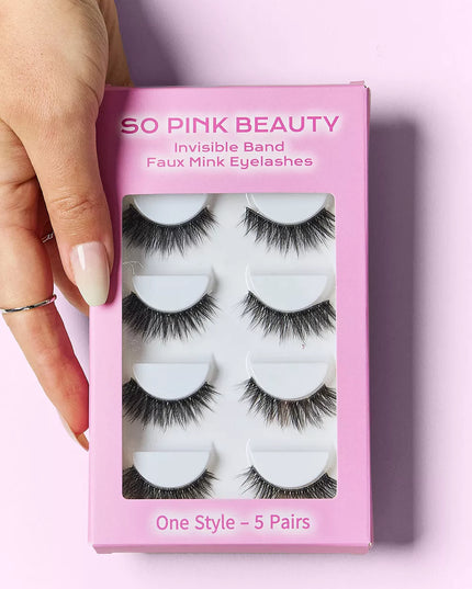 SO PINK BEAUTY Faux Mink Eyelashes 5 Pairs 