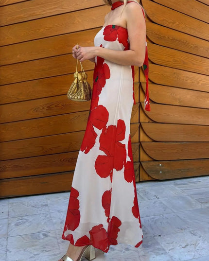 Printed Tube Maxi Dress