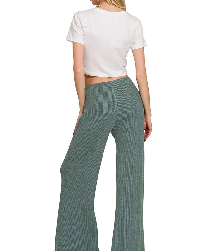 Zenana Mock Neck Top and Pants Sweater Set