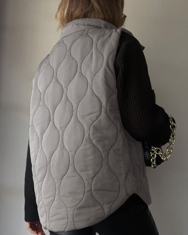 Collared Neck Vest with Pockets