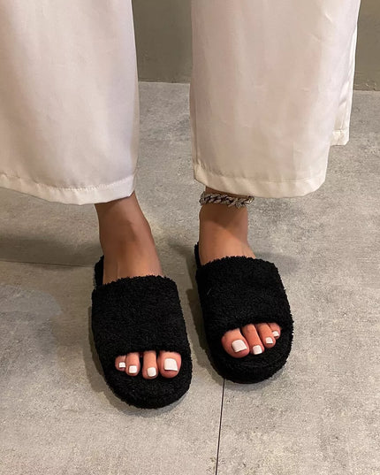 Open Toe Platform Slippers