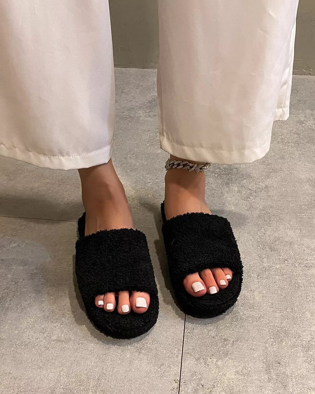 Open Toe Platform Slippers